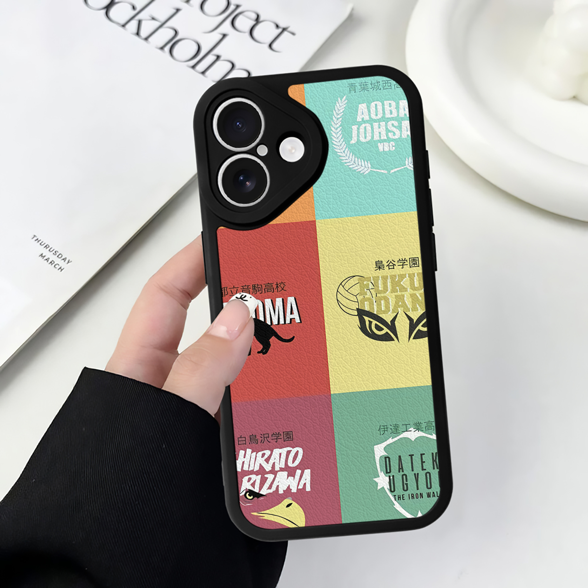 （画像用） ハイキュー!! Haikyu!! 【iPhone 16シリーズ対応】シリコンスマホケース（レザー調） 材質：シリコン